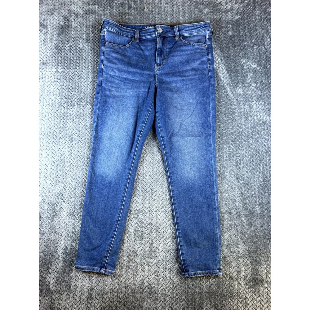 American Eagle Next Level Stretch Skinny Jeans Womens 14 Short Blue Denim